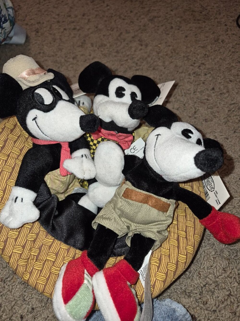 Disney Store Mickey Mouse Classic Comic Bean Bag Set